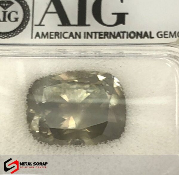 6.31ct Cushion Fancy Y.G.Green Si3 Certified AIG Natural Diamond Natural NR - Image 5